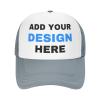 Custom Hat for Men Women Personalized Caps Design Your Own Trucker Hat with Text Image Customize Mesh Hat Adjustable Caps Gray view 1