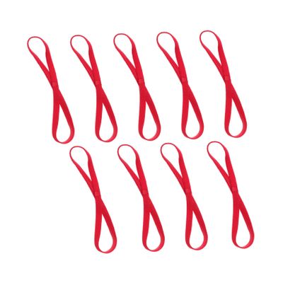Elastic Sports Headband 9pcs Cloth Red Unisex Athletic Hairband