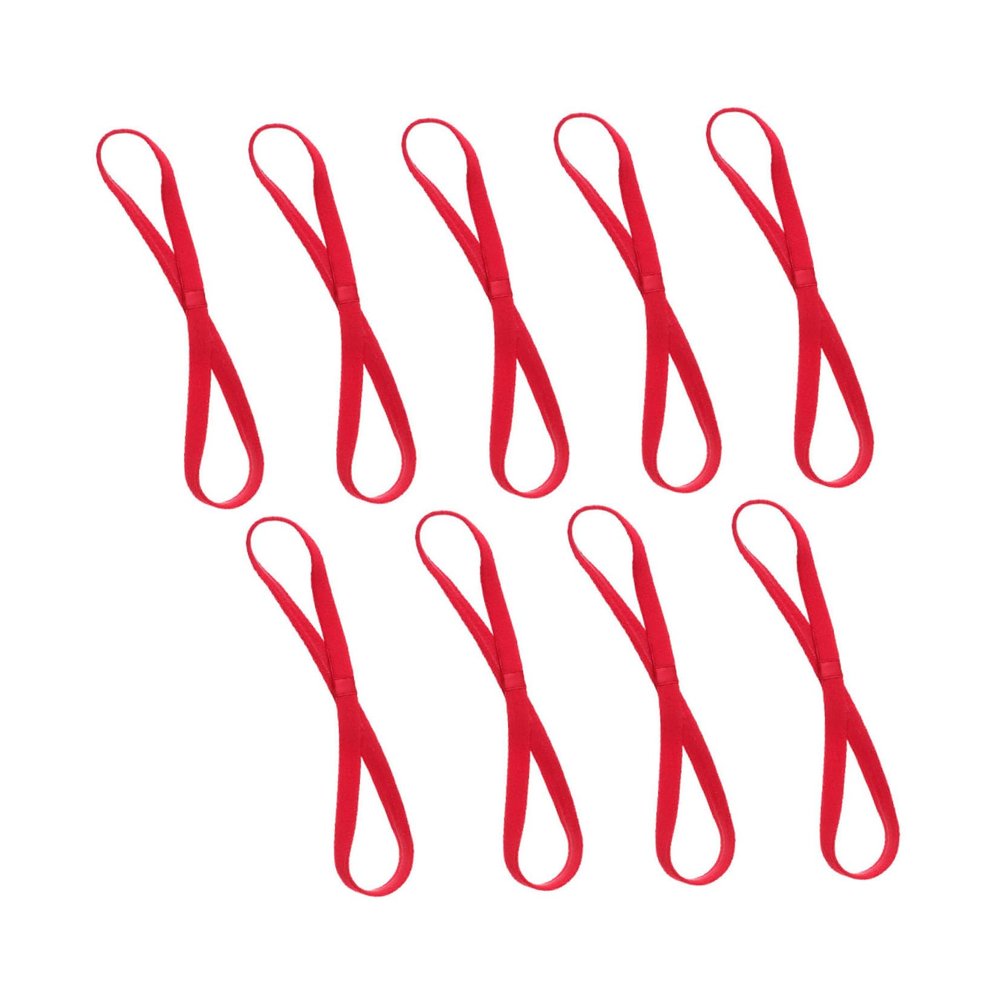 Elastic Sports Headband 9pcs Cloth Red Unisex Athletic Hairband