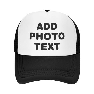 Custom Hats for Men Women Design Your Own Personalized Hats Trucker Hat with Text Pictures Customized Mesh Hat Outdoor Hats Black