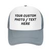 Custom Hats for Men Women Personalized Cap Design Your Own Trucker Hat with Text Image Customized Mesh Hat Baseball Hats Gray view 1
