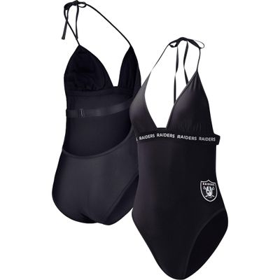 G-III Sports Women's Black Las Vegas Raiders Full Count One-Piece Swimsuit