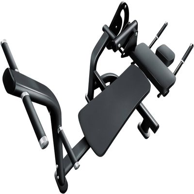 French Fitness FFB Black Ab Crunch Bench  Durable Midsection Workout Machine w/Oversized Handles and Anti-Slip Grips for Core Strength
