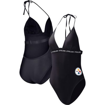 G-III Sports Women's Black Pittsburgh Steelers Full Count One-Piece Swimsuit