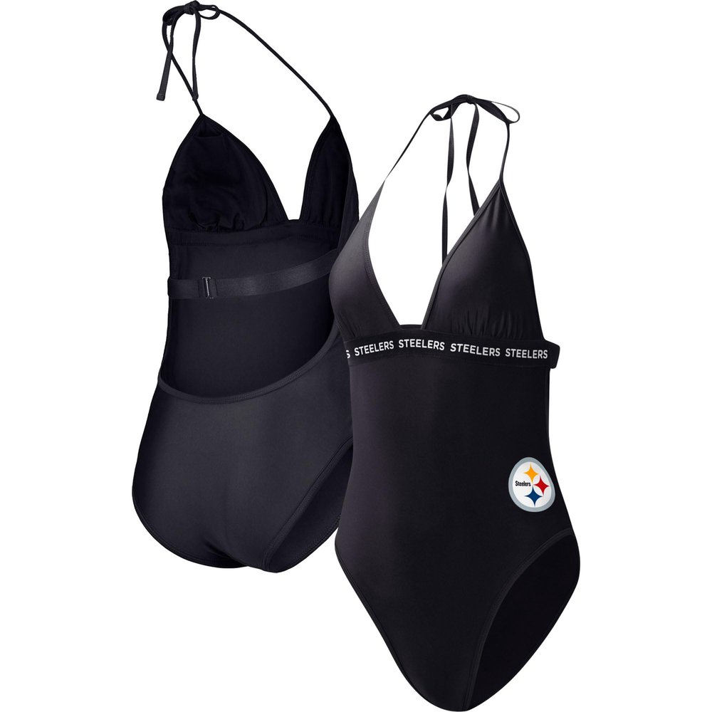 G-III Sports Women's Black Pittsburgh Steelers Full Count One-Piece Swimsuit