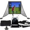 Obokidlyamor Golf Simulator Impact Screens+ Shake Netting Net One Frame- Sim Ball Simulator Impact Display Projection Screen with 10pcs Grommet Ropes (7" Size, Impact Screen+Shank Net) view 1