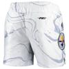 Pro Standard Men's White Pittsburgh Steelers Allover Marble Print Shorts view 3