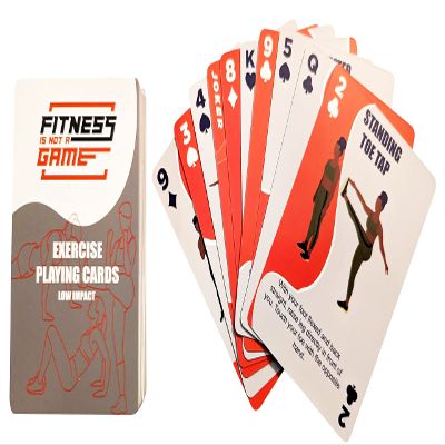 Fitness Is NOT A Game Low-Impact Exercise Playing Cards | 52-Card Deck | Bodyweight | All Fitness Levels | Strength Training and Cardio | at-Home Workout | Family Game Night | Fun