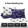 FOCO Baltimore Ravens NFL Team Color Bed In a Bag Comforter Bedding 5 Piece Twin Set view 3