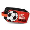 ChalkTalkSPORTS Soccer Toiletry Bag - Eat Sleep Soccer - Red & Black view 1