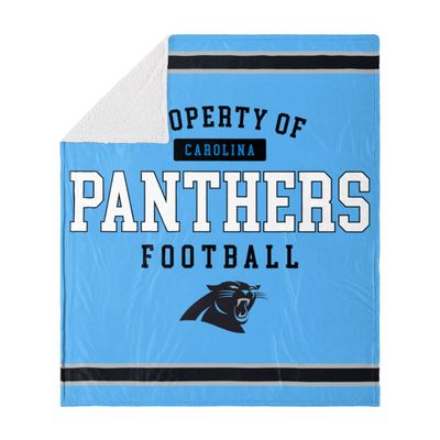 FOCO Carolina Panthers NFL Team Property Of Sherpa Fleece Blanket