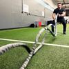 Meister Professional Sheathed Battle Rope for Strength & Conditioning Gym Workouts - 1.5" Diameter - Gray view 4