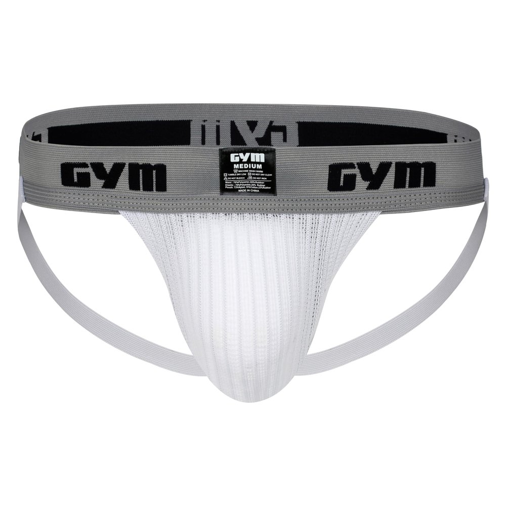 GYM Men's Workout Jockstrap with 2" Waistband (White, XXXX-Large, 1-Pack)