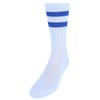 CTM Men's Crew Striped Socks (3 Pairs), White with Royal Blue Stripes view 1