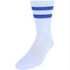 CTM Men's Crew Striped Socks (3 Pairs), White with Royal Blue Stripes view 3