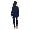 Cuddl Duds Girls Heavyweight Fleece Lined 2 Piece Thermal Underwear Set  Long Sleeve Shirt & Leggings Base Layer for Cold Weather  Winter Clothing Long Johns Lounge Sets for Kids, Navy, XS view 2
