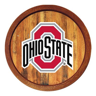 The Fan-Brand NCAA Ohio State Buckeyes: "Faux" Barrel Top Sign - Football, Basketball, Baseball & College Sports Dcor for Home, Office, Game Room, Fan Cave & Garage