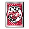 The Fan-Brand NCAA Wisconsin Badgers: Team Spirit - Mascot - Vertical Framed Mirrored Wall Sign - Sports Team Bar Sign Dcor - Home, Dorm, Garage, Office, Fan Cave view 1