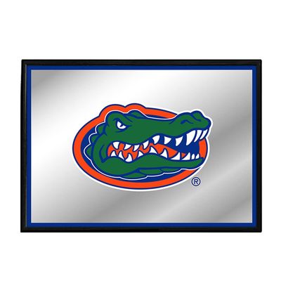 The Fan-Brand NCAA Florida Gators: Logo - Blue Edge - Horizontal Framed Mirrored Wall Sign - Sports Team Bar Sign Dcor - Home, Dorm, Garage, Office, Fan Cave