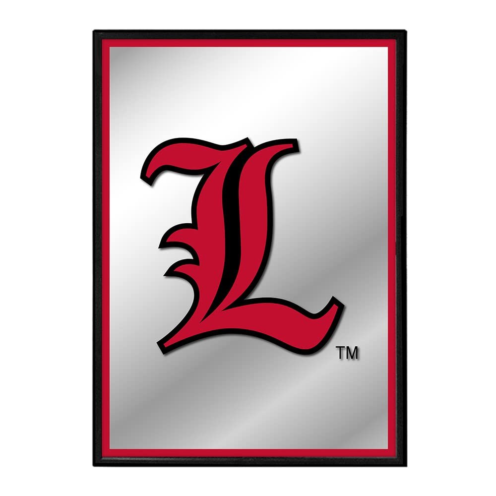 The Fan-Brand NCAA Louisville Cardinals: L - Vertical Framed Mirrored Wall Sign - Sports Team Bar Sign Dcor - Home, Dorm, Garage, Office, Fan Cave