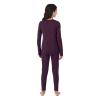 Cuddl Duds Girls Heavyweight Fleece Lined 2 Piece Thermal Underwear Set  Long Sleeve Shirt & Leggings Base Layer for Cold Weather  Winter Clothing Long Johns Lounge Sets for Kids, Purple, XL view 2
