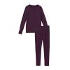 Cuddl Duds Girls Heavyweight Fleece Lined 2 Piece Thermal Underwear Set  Long Sleeve Shirt & Leggings Base Layer for Cold Weather  Winter Clothing Long Johns Lounge Sets for Kids, Purple, XL view 3