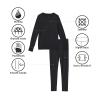 Cuddl Duds Girls Heavyweight Fleece Lined 2 Piece Thermal Underwear Set  Long Sleeve Shirt & Leggings Base Layer for Cold Weather  Winter Clothing Long Johns Lounge Sets for Kids, Purple, XL view 4