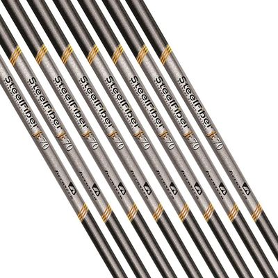 AeroTech SteelFiber fc70 Iron Shafts 5-PW, Set of 6 Shafts - .370 Parallel Tip (Choose Flex) (Flex: Senior F2)