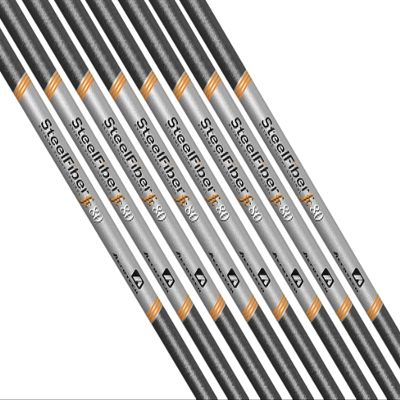 AeroTech SteelFiber fc80 Iron Shafts 3-PW, Set of 8 Shafts - .370 Parallel Tip (Choose Flex) (Flex: Stiff F4)