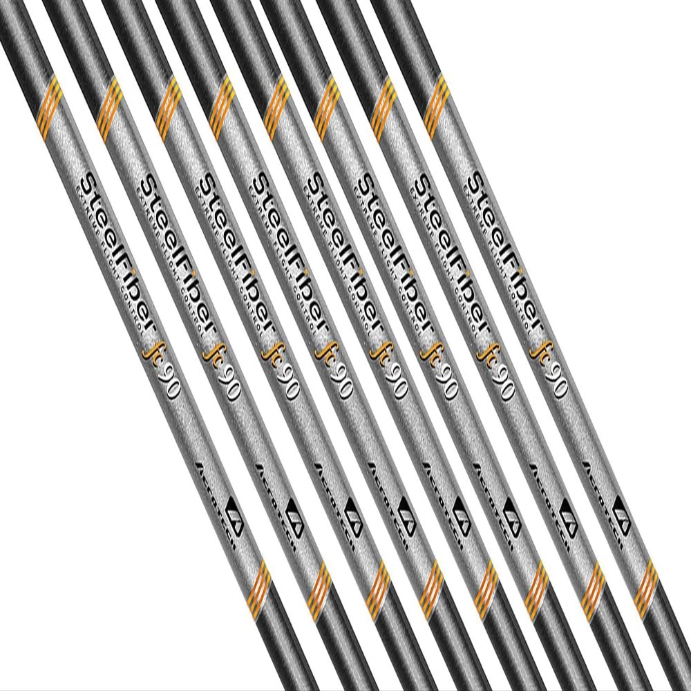 AeroTech SteelFiber fc90 Iron Shafts 6-PW, Set of 5 Shafts - .370 Parallel Tip (Choose Flex) (Flex: Stiff F4)