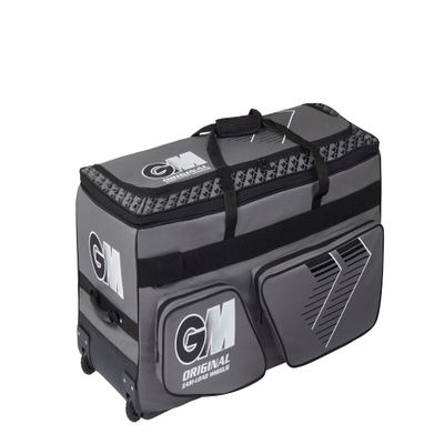 Gunn & Moore GM Cricket Wheelie Bag Holdall | Original Easi-Load | Two Bat Pockets | Engineered Wheel Housing All Terrain | Tough Water-Resistant 600 Denier Polyester | 136 or 162 litres | Grey