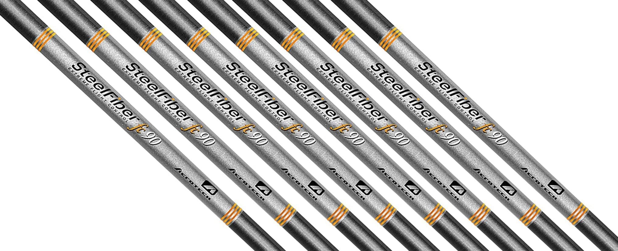 AeroTech SteelFiber fc90 Iron Shafts 3-PW, Set of 8 Shafts - .370 Parallel Tip (Choose Flex) (Flex: Regular F3)