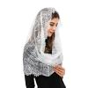Holiberty Women Infinity Veil Floral Lace Catholic Chapel Church Veil Latin Mass Mantilla Head Covering Scarf (White) view 1