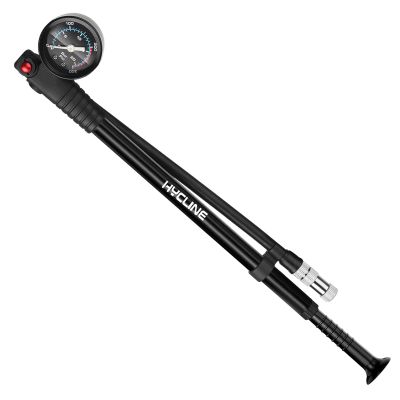 Hycline Shock Pump for Mountain Bike, High Pressure 300 Psi for Front Fork and Rear Bicycle Suspension Air Pump with Gauge Fits Schrader & Presta Tire Valve-Black