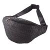 IAMUHI Straw Woven Fanny Pack Cross Chest Shoulder Handbag Purse Handwoven Beach Bag,Black view 1