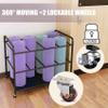 Arlifo Yoga Mat Storage Rack Basket Workout Equipment Home Gym Storage Rack with Wheels White Yoga Mat Holder Exercise & Fitness Organizer for Dumbbell Kettlebells Resistance Bands Yoga Blocks Foam view 4