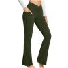 tuduoms Women's Bootcut Yoga Pants Workout High Waist Flare Yoga Leggings Sunflower Print Wide Leg Pants Lounge Bell Bottom Dress Pants Tummy Control Leggings view 1