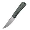 Petrified fish Pocket Knife PFP07 Viking, 3.62" K110 Satin Blade, 3.95oz Micarta Handle Front Flipper Liner lock Folding knife (Green Micarta & Satin) view 1