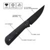 Petrified fish Pocket Knife PFP07 Viking, 3.62" K110 Black Stonewashed Blade, 4.23oz G10 Handle Front Flipper Liner lock Folding knife (Black G10 & Black Stonewashed) view 2