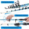 Sougayilang Telescopic Fishing Rod and Reel Combos, Full Kit with Carrier Bag, 11+1 Bearings Spinning Reel, Carbon Fiber Travel Fishing Pole for Saltwater Freshwater view 4