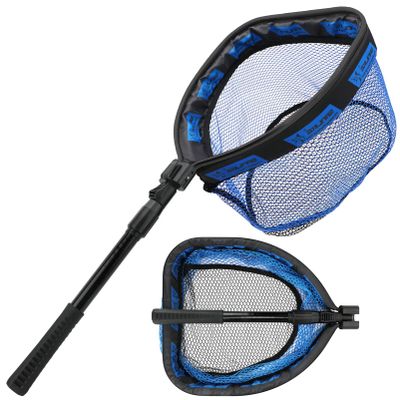SAN LIKE Floating Fishing Net Collapsible Fishing Net Fishing Landing Net with Telescoping Pole Fishing net Freshwater Rubber Coated for Steelhead Salmon Fly Bass Trout Easy to Carry Extend to 41inch