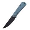 Petrified fish Pocket Knife PFP07 Viking, 3.62" K110 Black Stonewashed Blade, 3.95oz Micarta Handle Front Flipper Liner lock Folding knife (Blue Micarta & Black Stonewashed) view 1