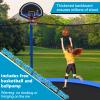 Giantex Trampoline, 12/14/15/16FT Outdoor Recreational Trampoline w/Enclosure Net, Non-Slip Ladder & Basketball Hoop, ASTM Approved, Combo Bounce Outdoor Trampoline for Adults Kids (12FT) view 4