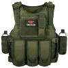 YAKEDA Outdoor Tactical Vest Adjustable Fit Adult E88005 (US, Alpha, One Size, Regular, Regular, Green) view 1