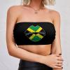 Jamaican Flag Lip Women's Sexy Tube Crop Top Bandeau Strapless Bras Seamless Stretchy Chest Wrap Top S view 2