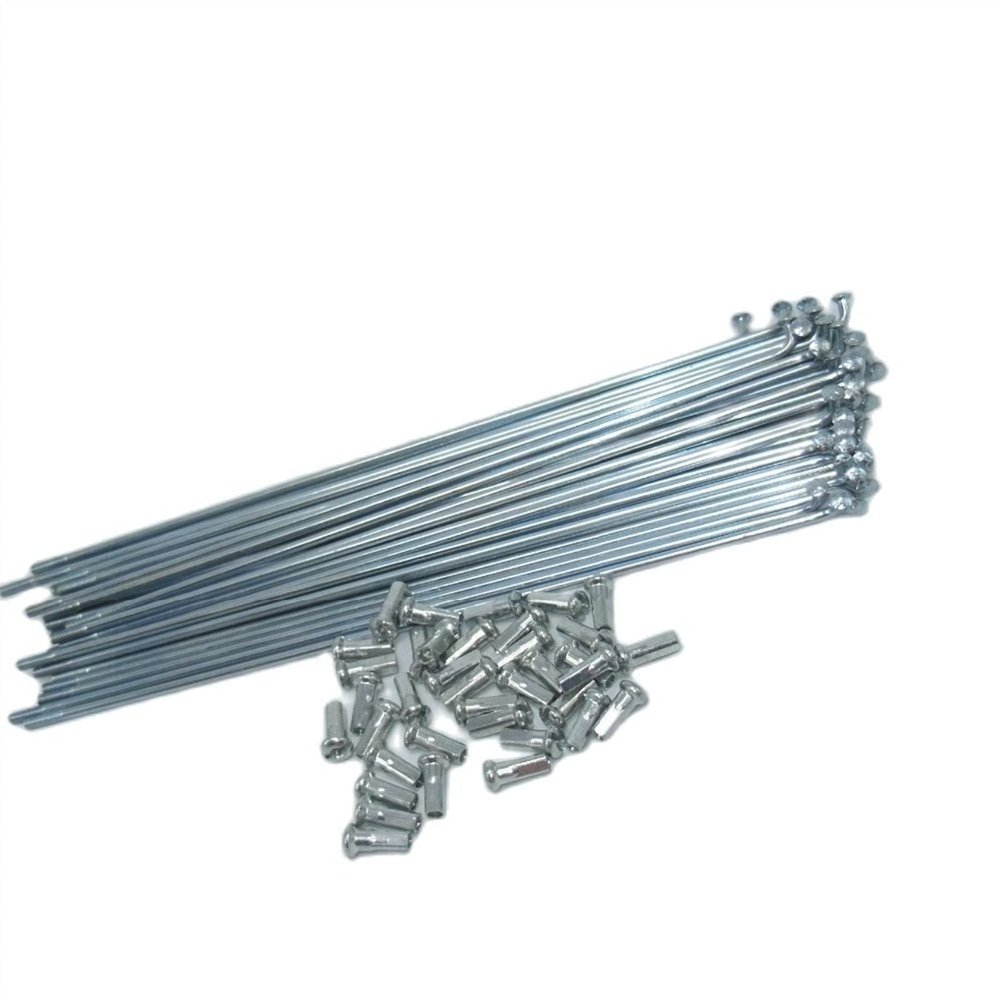 TVLAR Bicycle Steel/Stainless Steel Spokes Electric Bicycle 12G Diameter 2.5mm Length 64-228mm Spokes #45 Steel + Nipples 37pcs (Color : 12G 122mm)