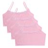 Eforcase 4PCS Girls Training Bra Girls Lace Cotton Training Bras Breathable Sports Cami Bras Strap Bralette,Aged 8-14 Pink view 1
