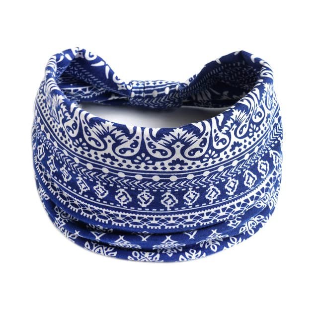 Chemo Headwear for Women UK Yoga Headband Extra Wide Soft Turban Cap Alopecia Bandana Head Cover, Blue, One Size