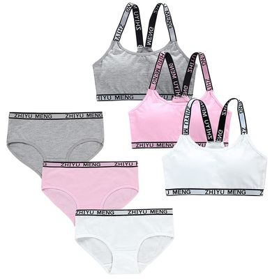 Girls Training Bra Set - 6PCS Girls Cotton Training Bralettes Cami Bras and Underwear Panties