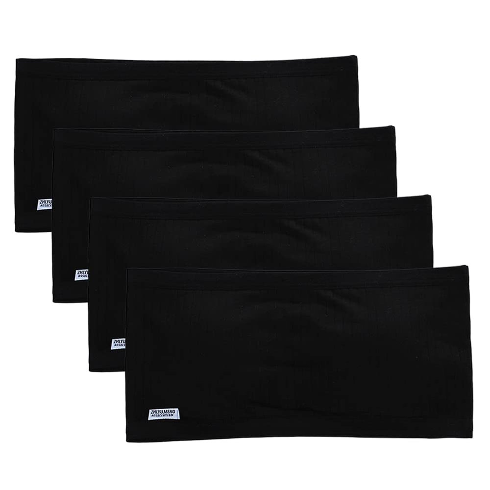 Eforcase 4PCS Girls Bandeau Tube Bra  Strapless Cropped Sports Bralette Teen Girls Seamless Tube Top Bra Age 13-16 Black